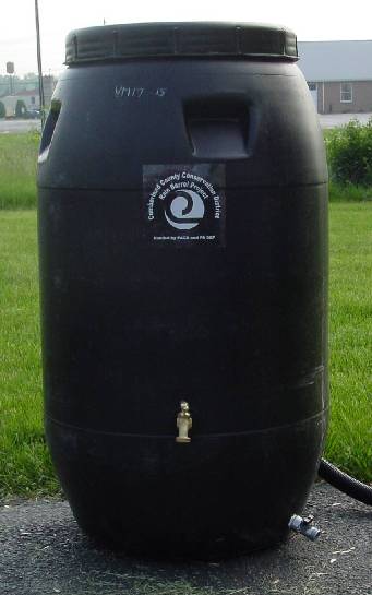 Rain barrel constructed by Cumberland Valley students
